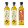 AADISATTVA ORGANICS Wood Pressed 1 Sunflower & 2 Groundnut Oil Combo Natural Cold Pressed Cooking Oil for Cooking and Frying (3 Pack)