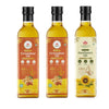 AADISATTVA ORGANICS Wood Pressed 1 Sunflower & 2 Groundnut Oil Combo Natural Cold Pressed Cooking Oil for Cooking and Frying (3 Pack)